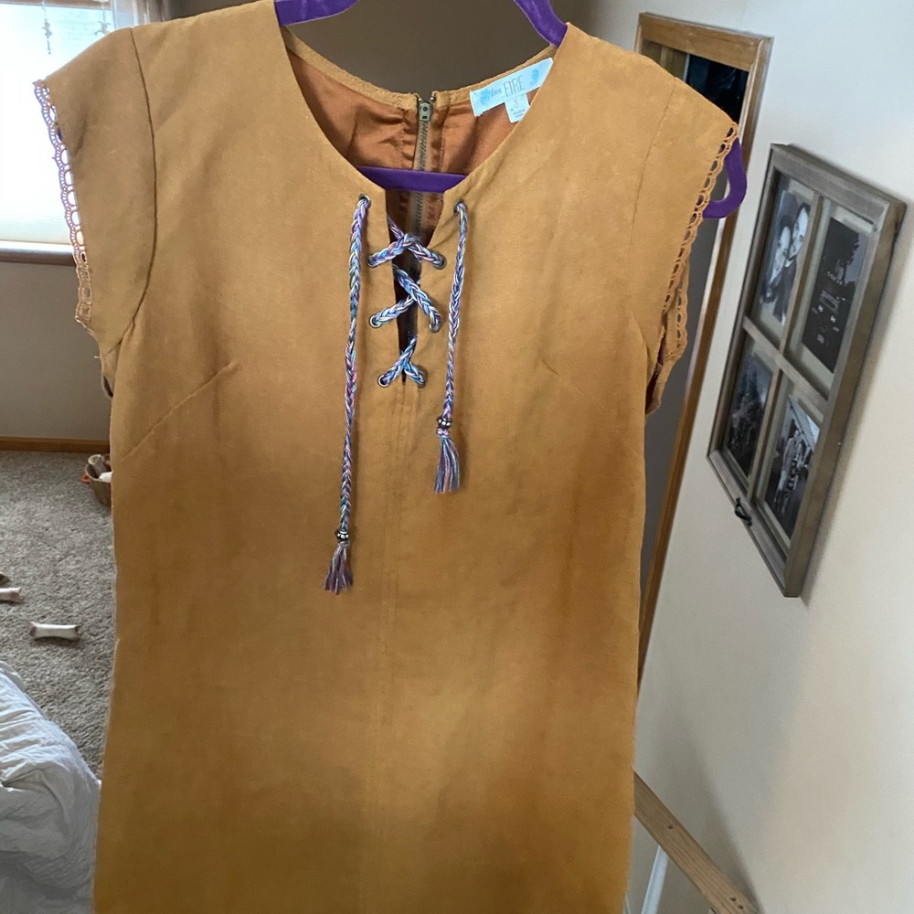 Suede a-line dress